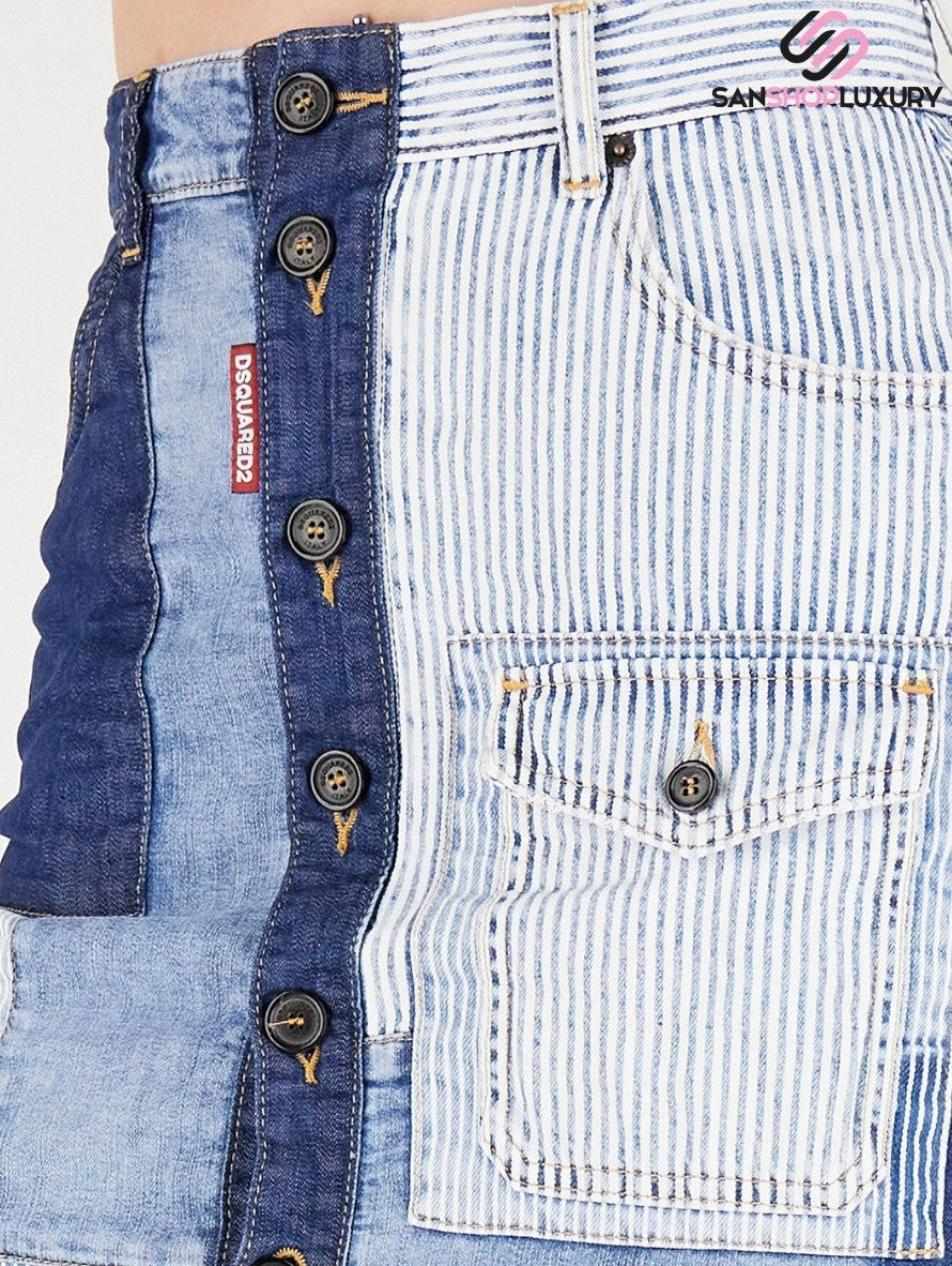 Dsquared2 Gonna S75MA0802 S30341 470 - SanShopLuxury - 2022, 38, 42, 44, Abbigliamento, Blu, Donna, Dsquared2, Gonna, Idoneo, Outlet, Primavera/Estate, SS22