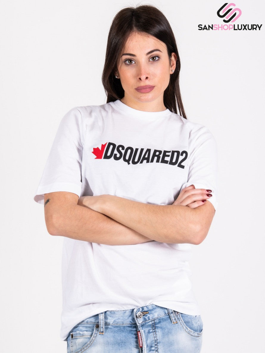 Dsquared2 T-Shirt S75GD0180/S21600100 - SanShopLuxury - -50%, 2021, Abbigliamento, Autunno/Inverno, Bianco, Continuativo, Donna, Dsquared2, M, Outlet, Primavera/Estate, SS21, T-Shirt, Ultimo, XL