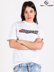 Dsquared2 T-Shirt S75GD0180/S21600100 - SanShopLuxury - -50%, 2021, Abbigliamento, Autunno/Inverno, Bianco, Continuativo, Donna, Dsquared2, M, Outlet, Primavera/Estate, SS21, T-Shirt, Ultimo, XL