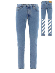 Jeans Off-White OMYA102C99DEN004 - SanShopLuxury - 45, 46, 47, 48, 50, Abbigliamento, Autunno/Inverno, Azzurro, Blu, Carry Over, Continuativo, Idoneo, Jeans, New, Off-White, Primavera/Estate, Uomo