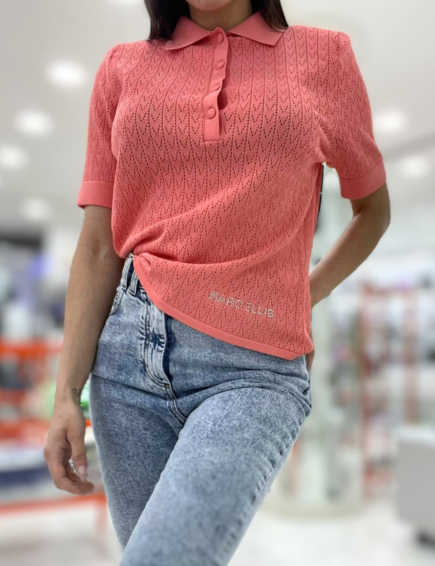 Estate, Rosa, SS23, T-Shirt Polo, Ultimo