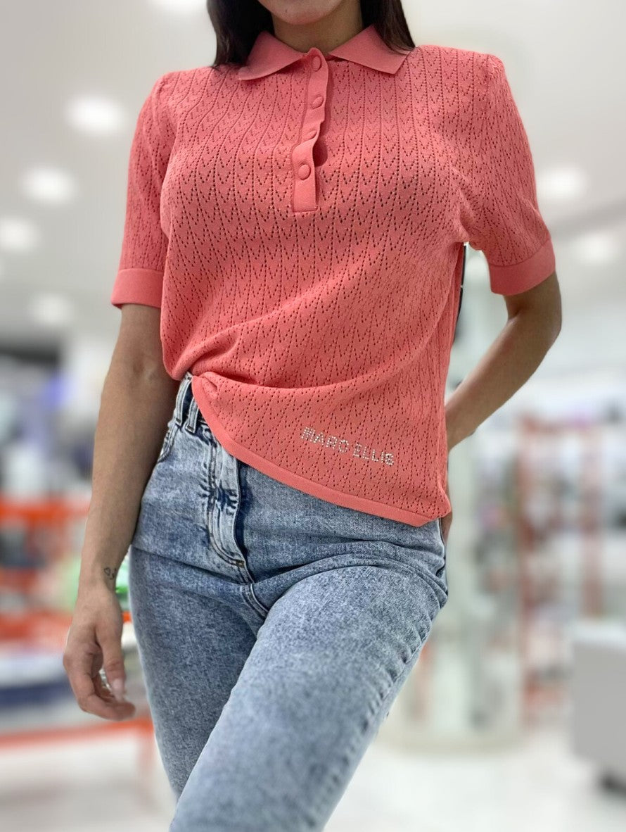 Marc Ellis T-Shirt Polo ME036 - SanShopLuxury - 2023, 38, 40, Abbigliamento, Donna, Marc Ellis, Outlet, Primavera/Estate, Rosa, SS23, T-Shirt Polo, Ultimo