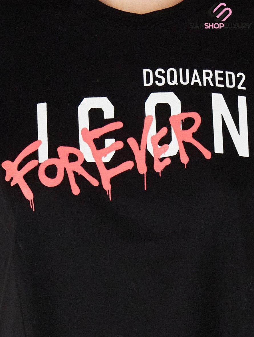 Dsquared2 T-Shirt S80GC0036 S23009 900 - SanShopLuxury - 2022, Abbigliamento, Donna, Dsquared2, Idoneo, L, M, Nero, Outlet, Primavera/Estate, S, SS22, T-Shirt, Ultimo