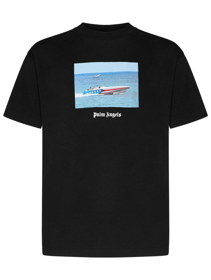 Palm Angels T-Shirt PMAA001S23JER003 - SanShopLuxury - 2023, Abbigliamento, Autunno/Inverno, Continuativo, Idoneo, L, M, Nero, Outlet, Palm Angels, Primavera/Estate, S, SS23, T-Shirt, Uomo, XL