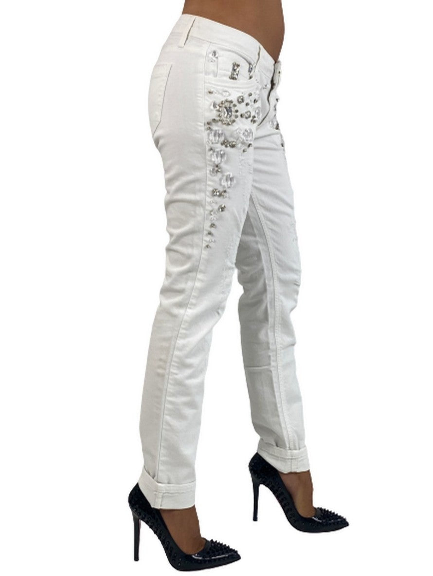 Ki Who Are You? Jeans PL34 V110/00010 - SanShopLuxury - -70%, 2017, 42, Abbigliamento, Bianco, Donna, Jeans, Ki Who Are You?, Outlet, Primavera/Estate, SS17, Ultimo