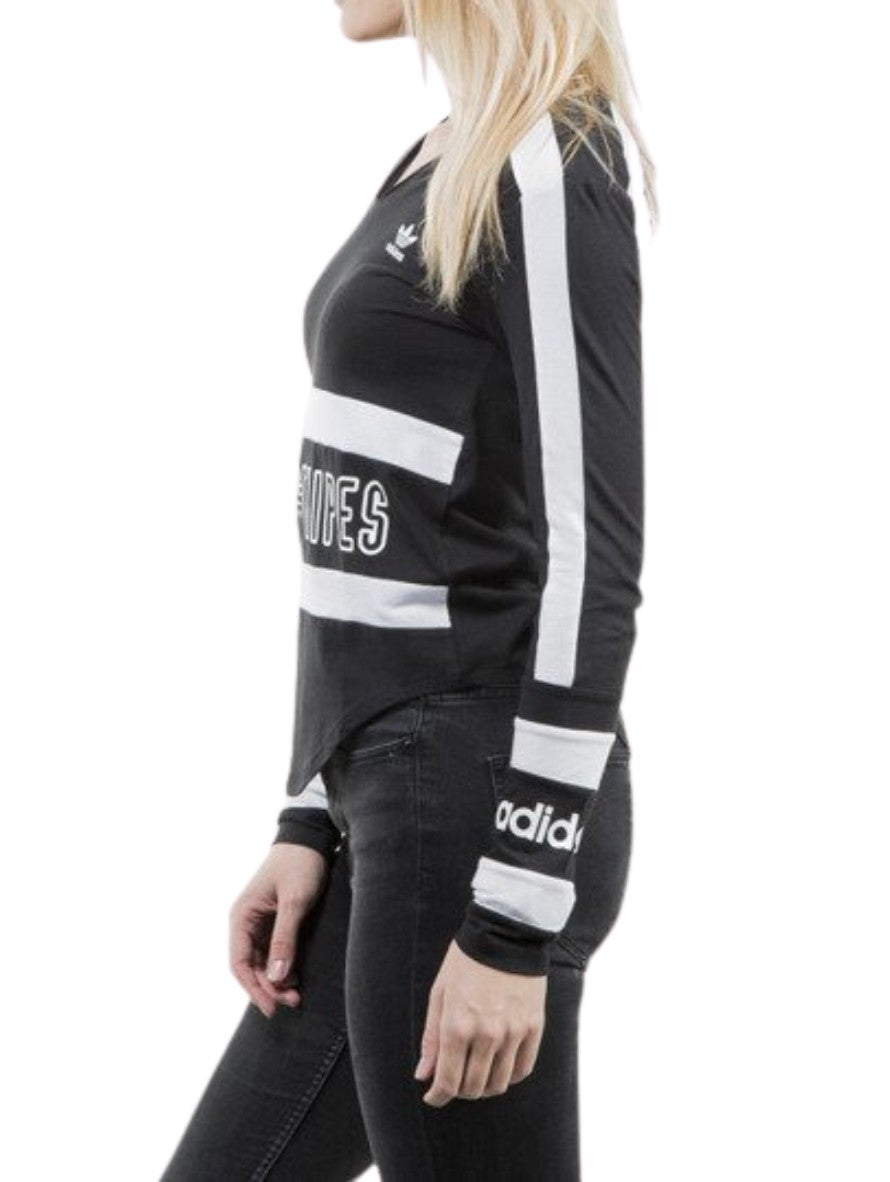 Adidas T-Shirt AY6696 02 - SanShopLuxury - -50%, 2019, Abbigliamento, Adidas, Donna, Manica lunga, Nero, Outlet, Primavera/Estate, SS19, T-Shirt, XS