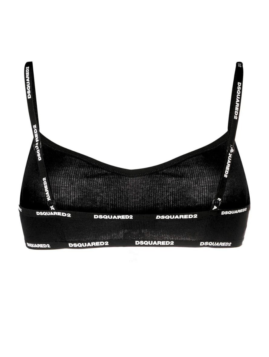 Dsquared2 Reggiseno D8RG44340 - SanShopLuxury - 2023, Autunno/Inverno, Continuativo, Donna, Dsquared2, Idoneo, II, III, Intimo, Nero, Outlet, Primavera/Estate, Reggiseno, SS23, Top, V