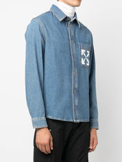 Camicie Off-White OMYD027C99DEN003 - SanShopLuxury - Abbigliamento, Autunno/Inverno, Blu, Camicie, Carry Over, Continuativo, Idoneo, L, M, New, Off-White, Primavera/Estate, S, Uomo, XL