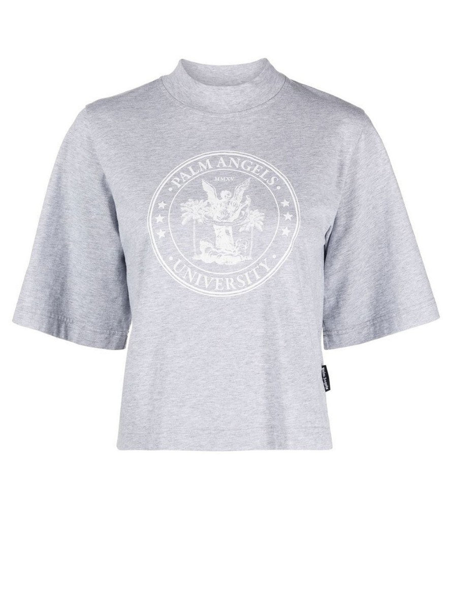 Palm Angels T-Shirt PWAA020S23JER007 - SanShopLuxury - 2023, Abbigliamento, Autunno/Inverno, Continuativo, Crop, Donna, Grigio, L, M, Outlet, Palm Angels, Primavera/Estate, S, SS23, T-Shirt, XS