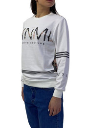 Minimal Felpa D0114 BIANCO - SanShopLuxury - -70%, 2016, Abbigliamento, Bianco, Donna, Felpa, Girocollo, Minimal, Outlet, Primavera/Estate, SS16, XS