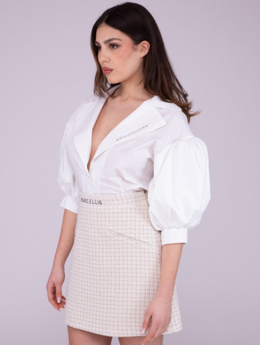 Marc Ellis Camicie ME019 - SanShopLuxury - 2023, 38, 40, Abbigliamento, Bianco, Camicie, Donna, Marc Ellis, Outlet, Primavera/Estate, SS23, Ultimo