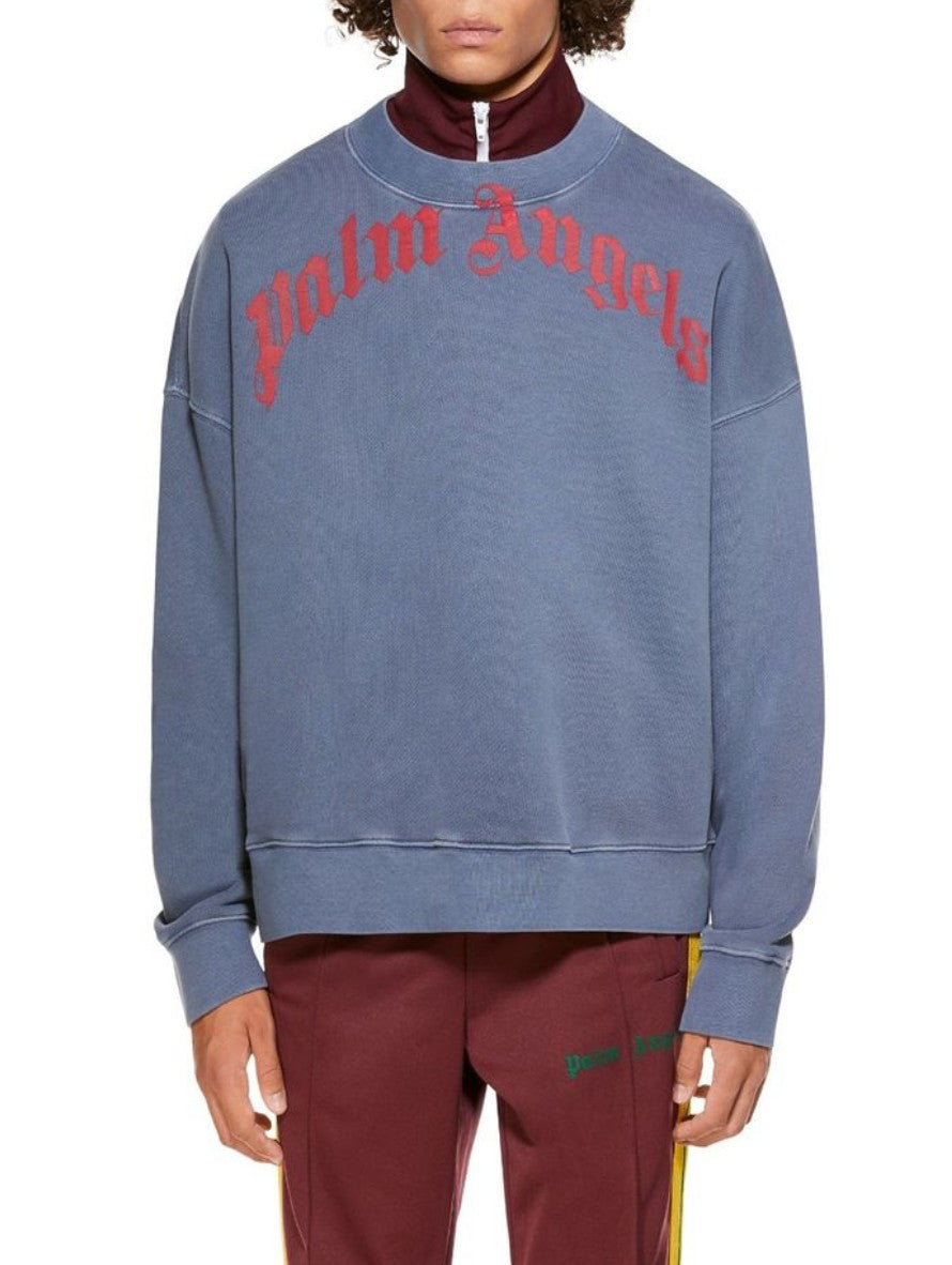 Palm Angels Felpa PMBA026R21FLE0064625 - SanShopLuxury - -50%, 2021, Abbigliamento, Autunno/Inverno, Blu, Continuativo, Felpa, Girocollo, L, M, Outlet, Palm Angels, Primavera/Estate, S, SS21, Uomo, XL, XS