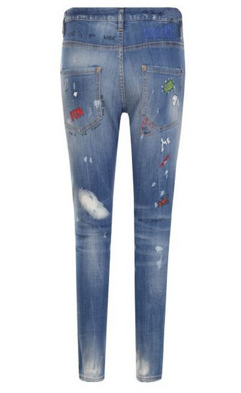 Dsquared2 Jeans S75LA0979 470 - SanShopLuxury - -50%, 2018, 40, Abbigliamento, Blu, Donna, Dsquared2, Jeans, Outlet, Primavera/Estate, SS18